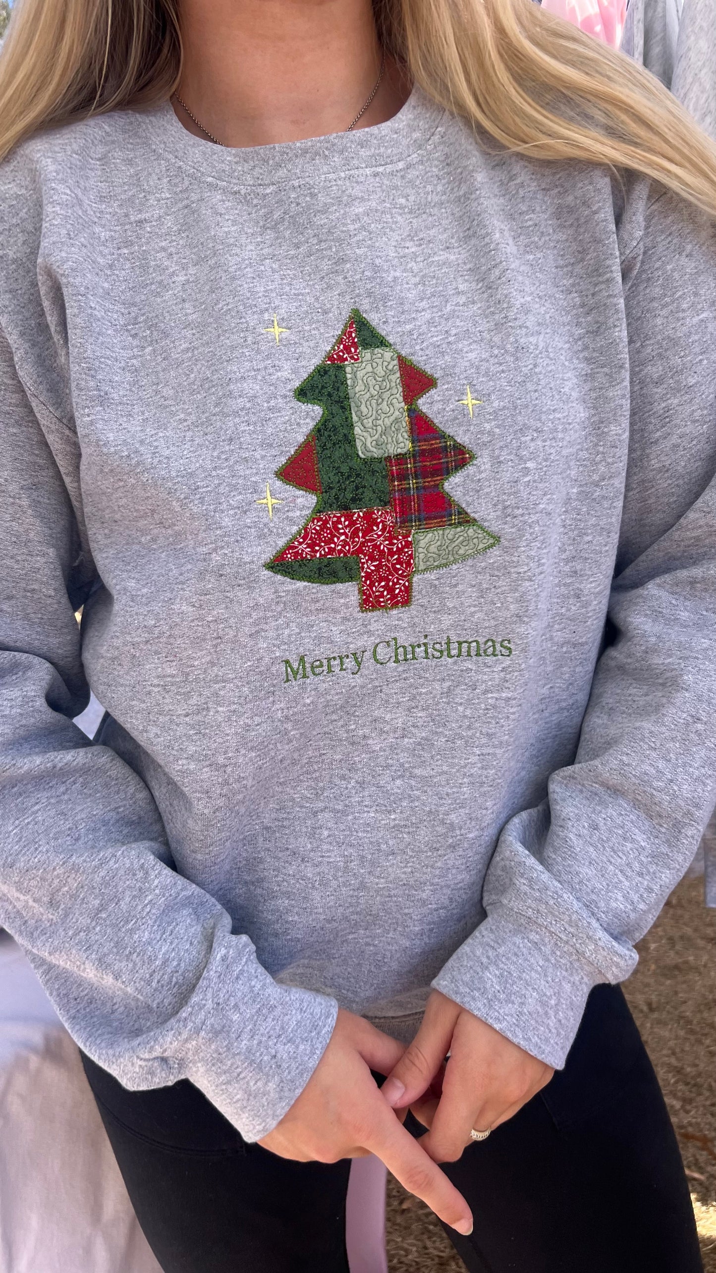 Merry Christmas Quilted Crewneck