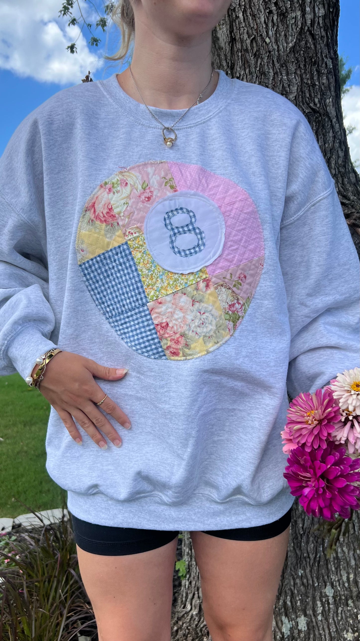 Quilted 8 Ball Crewneck