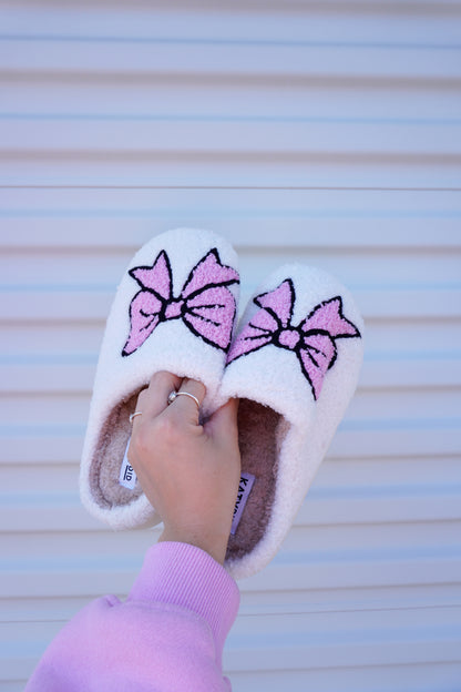 Pink Bow Slippers