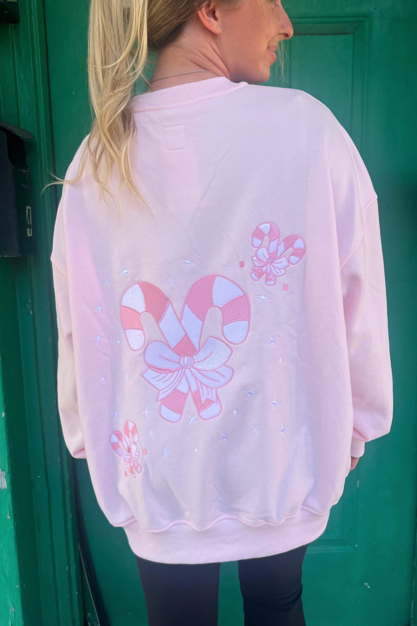 Pink Candy Cane Crewneck