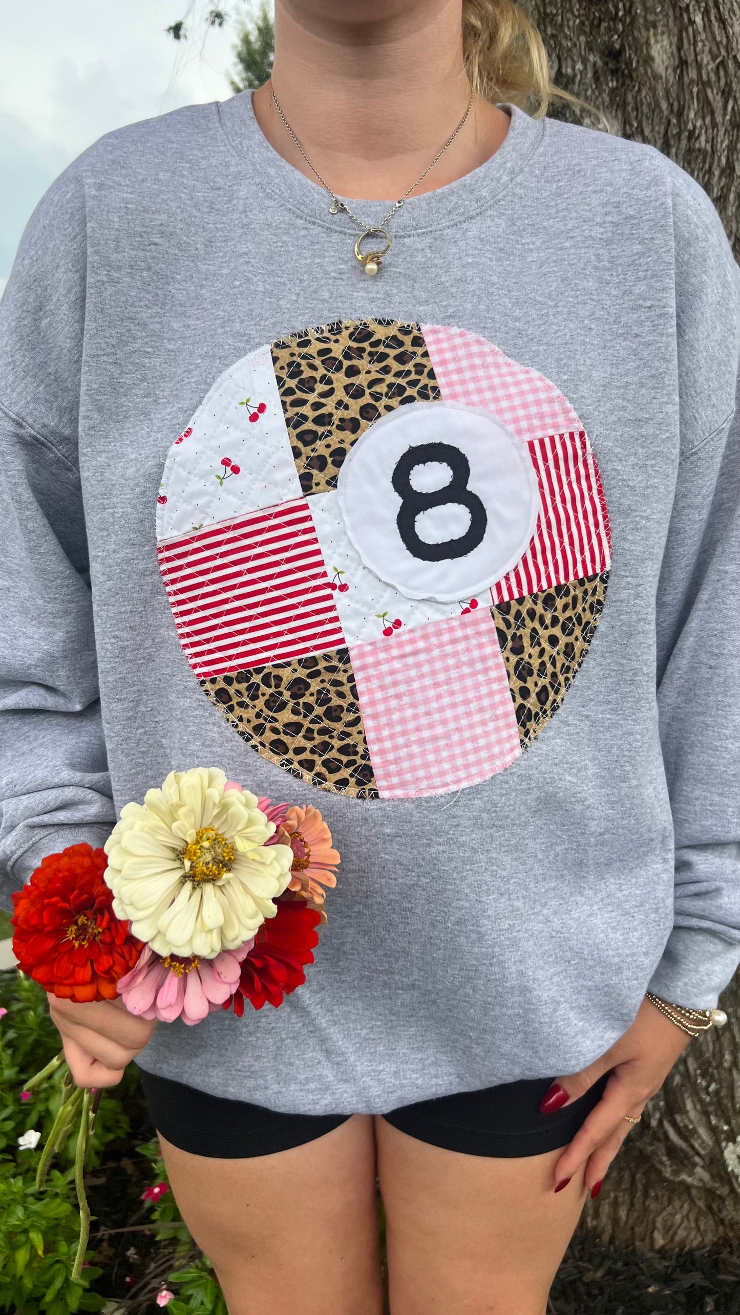 Quilted 8 Ball Crewneck