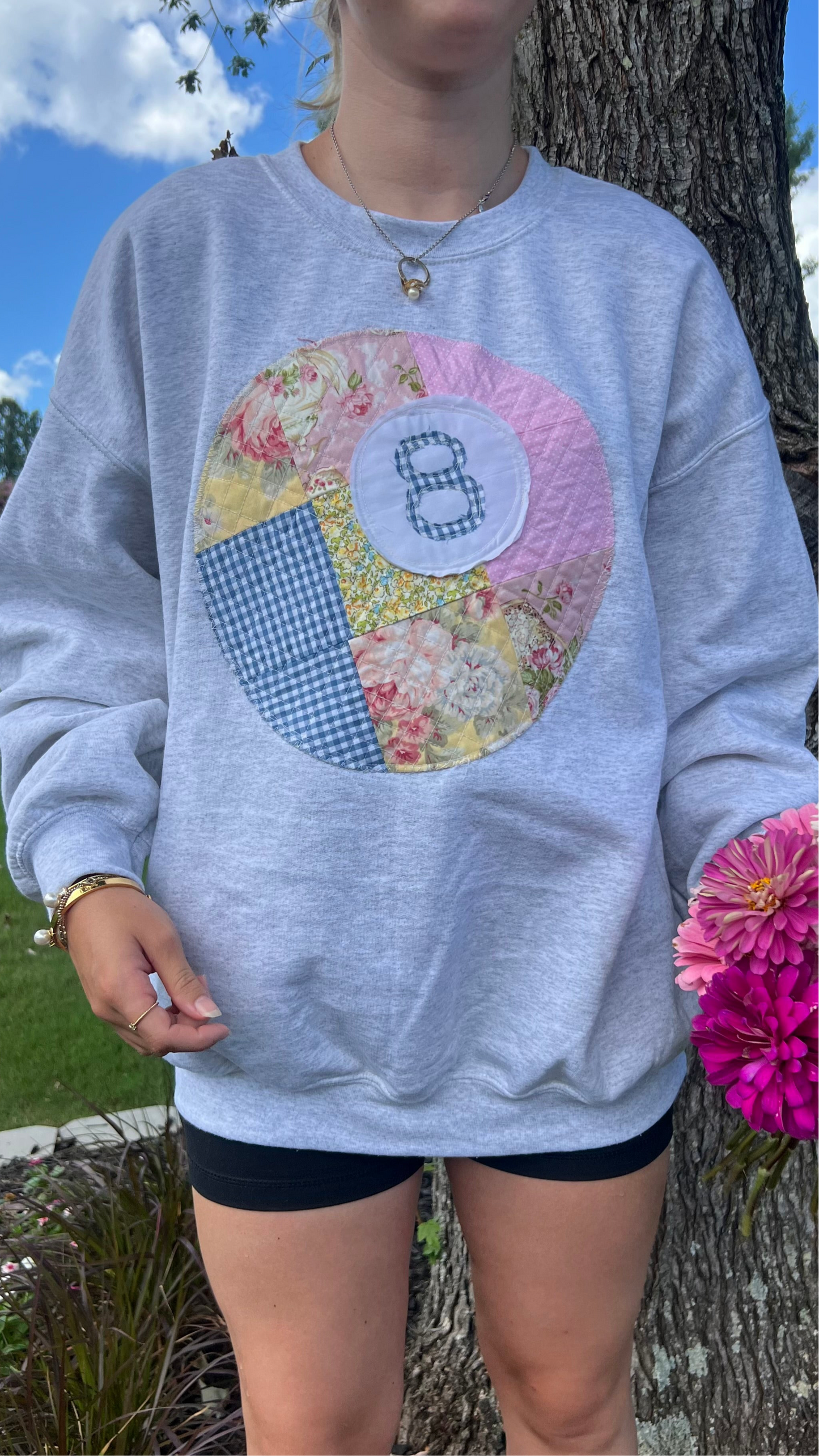 Quilted 8 Ball Crewneck