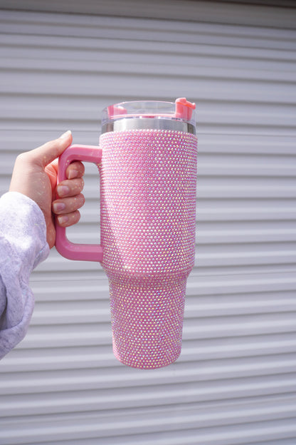 Pink Rhinestone Tumbler