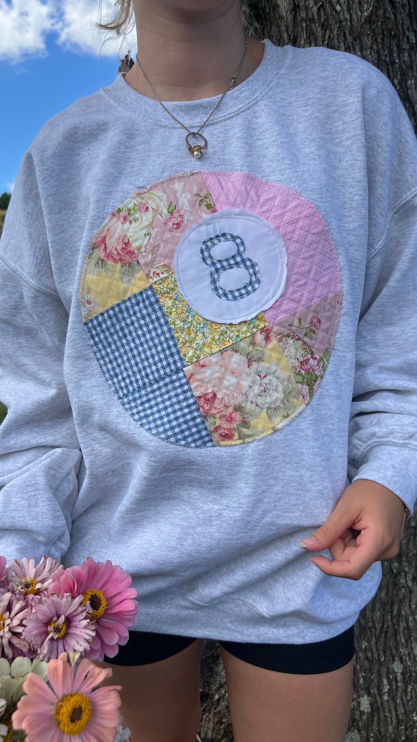 Quilted 8 Ball Crewneck