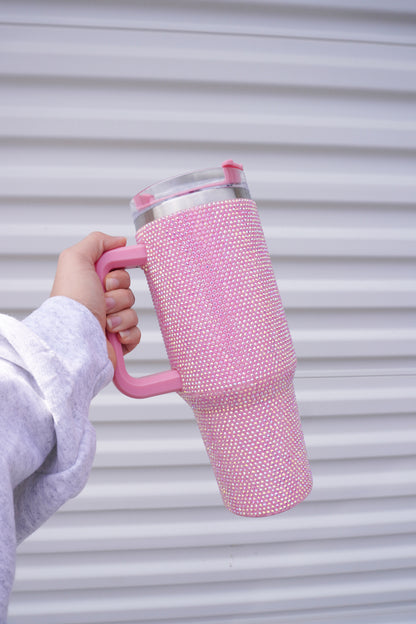 Pink Rhinestone Tumbler