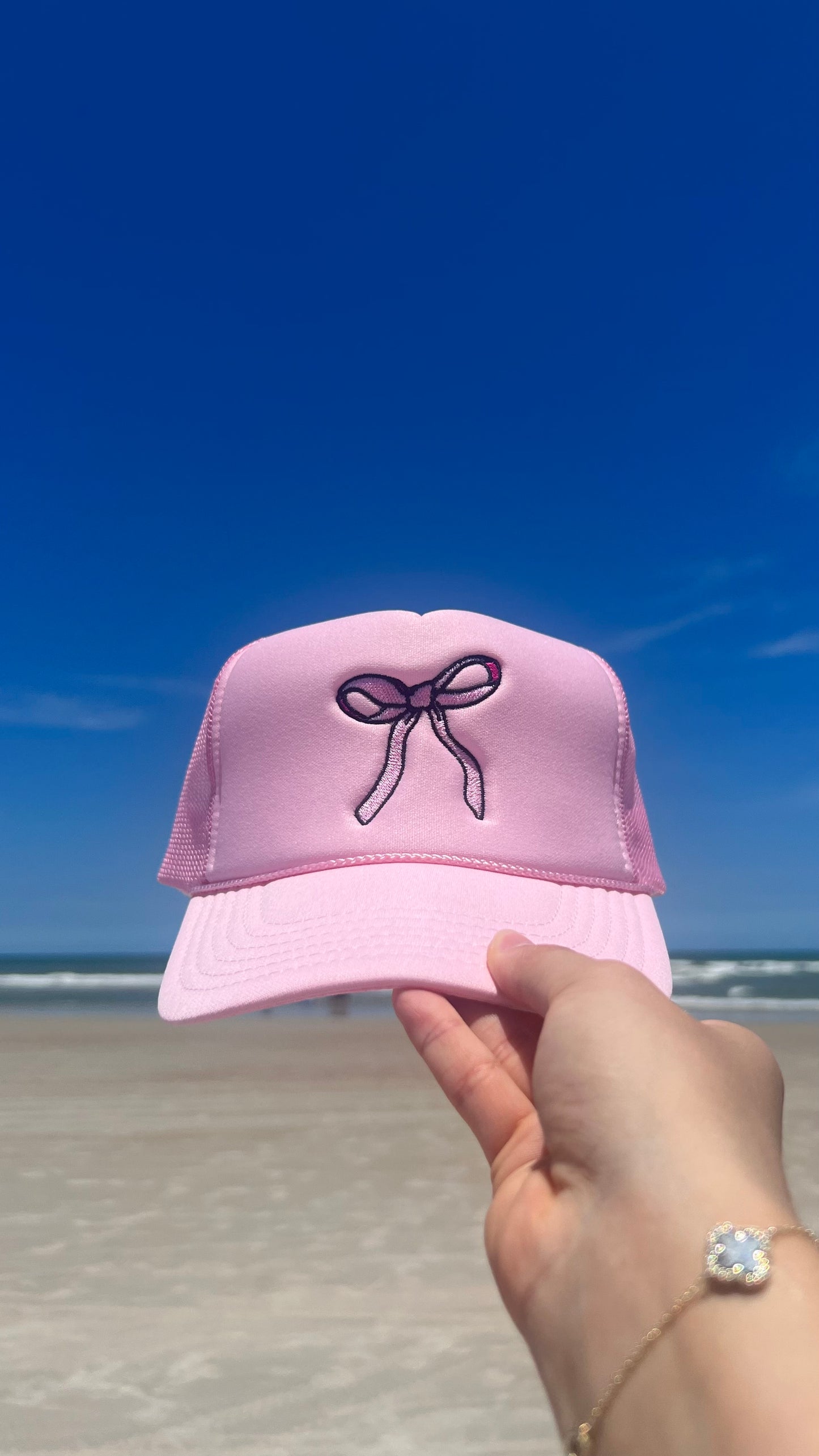 Pink Bow Trucker Hat