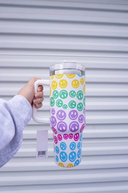 40 oz Smiley tumbler