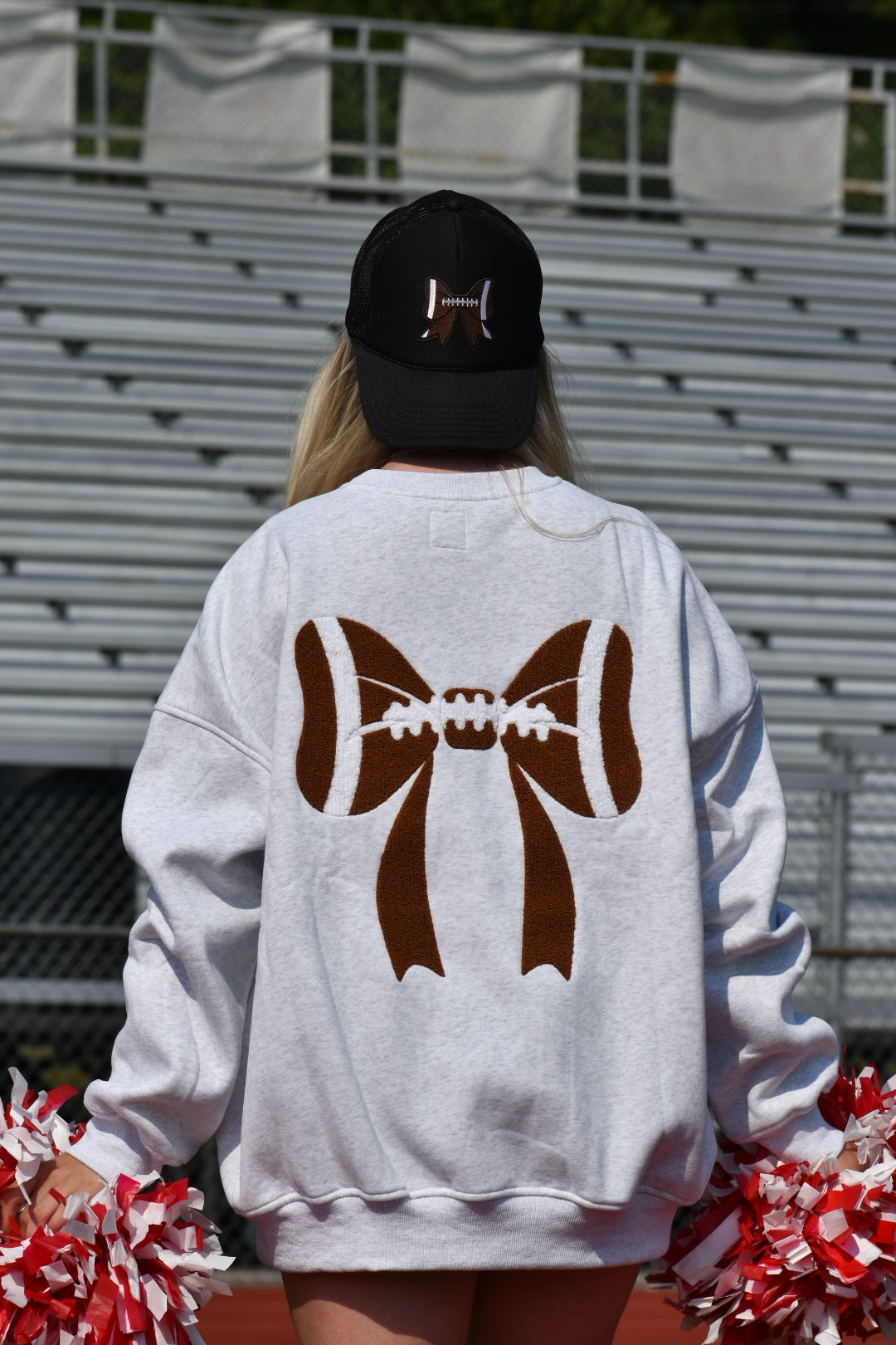 Football Bow Crewneck