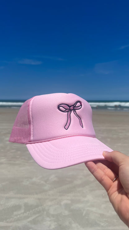 Pink Bow Trucker Hat