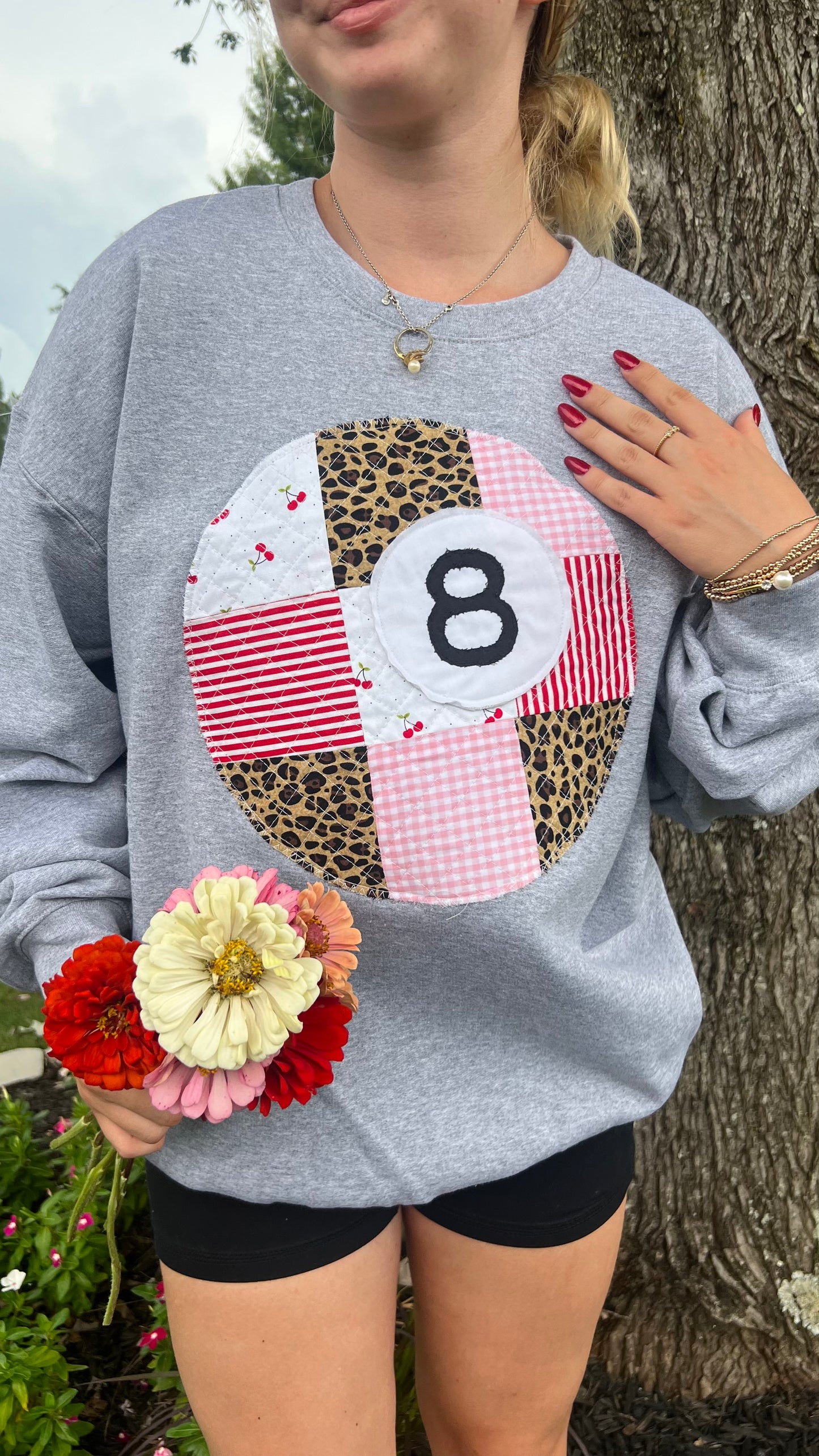 Quilted 8 Ball Crewneck