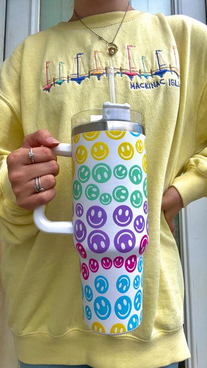 40 oz Smiley tumbler