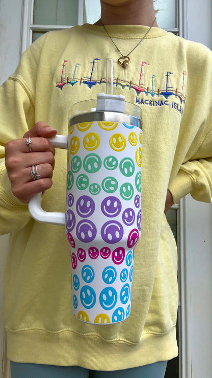 40 oz Smiley tumbler