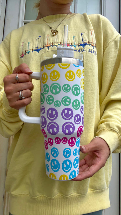 40 oz Smiley tumbler