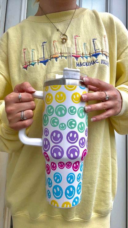 40 oz Smiley tumbler